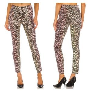 Mother High Waisted Looker Fray Jeans In Radioactive Paws Animal Print Size 25